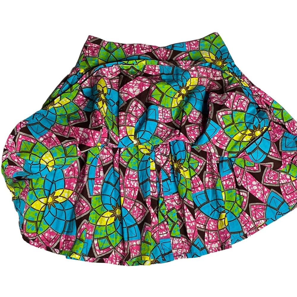 Pauline Asmar New York Colorful Print Pleated Skirt – Women’s Size M